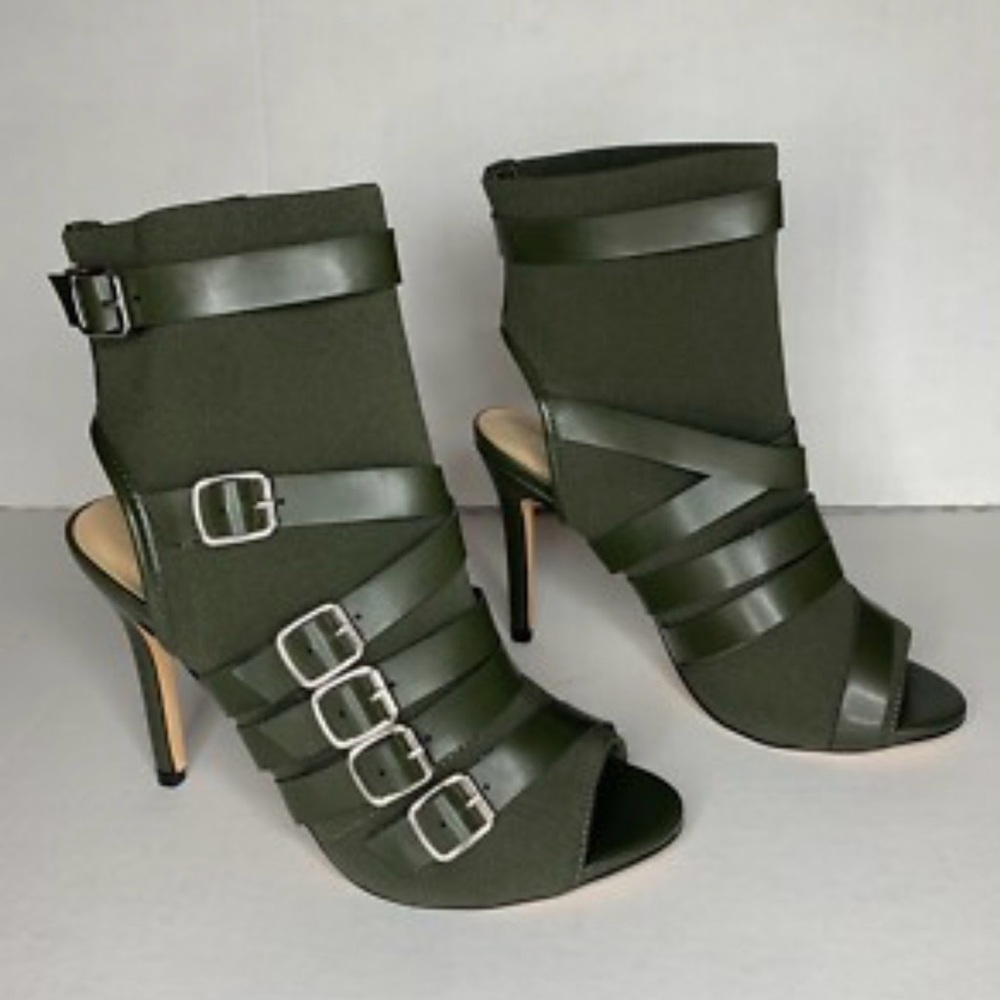Nicolle miller Stylish Olive Green Women's Heeled Boots